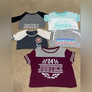 Justice Size 14/16 short sleeve and one long sleeve tee bundle